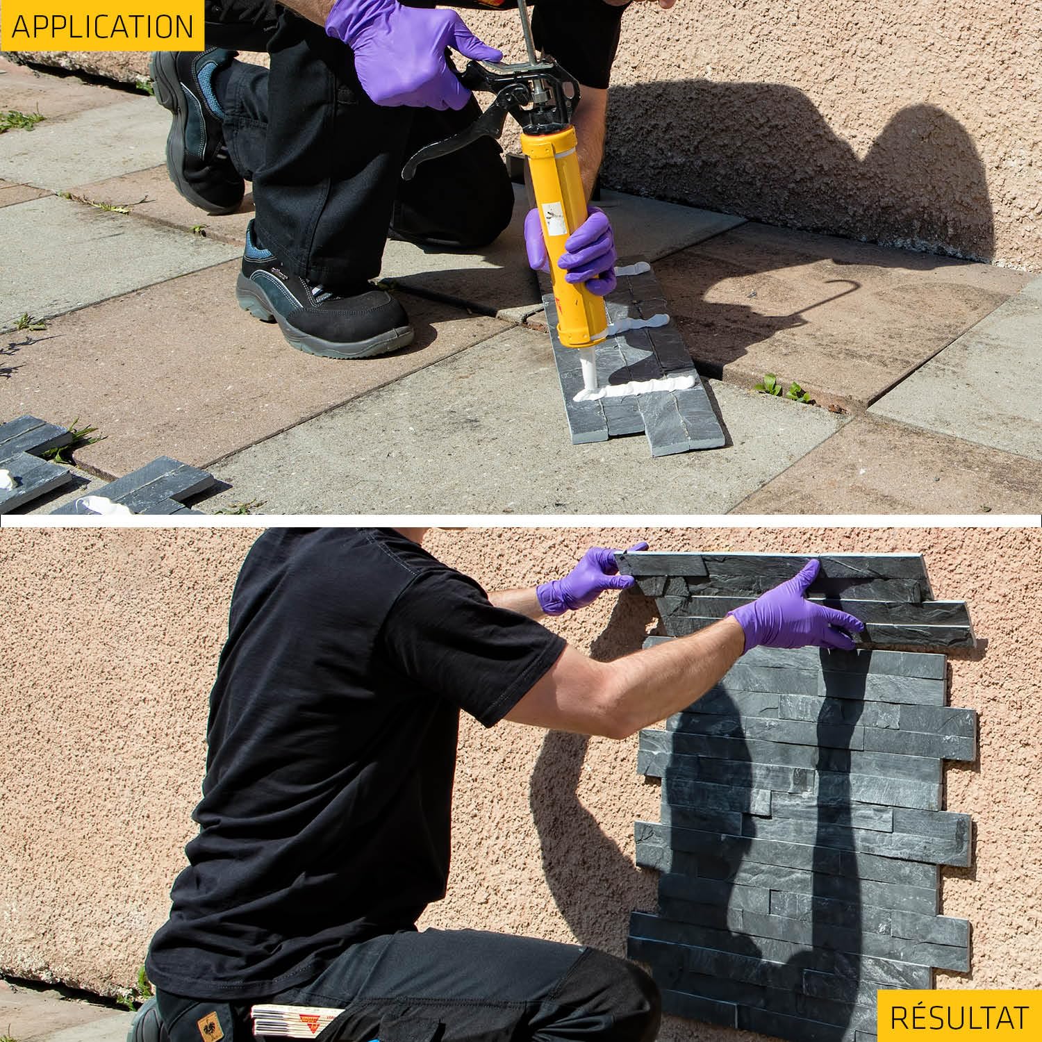 SIKA - Lot de Mastic, joint et colle multi-usages multi-supports - Sikaflex 11 FC Purform - Intérieur et extérieur - Lot de 3 cartouches Noires de 300ml + 3 cartouches Blanches de 300ml