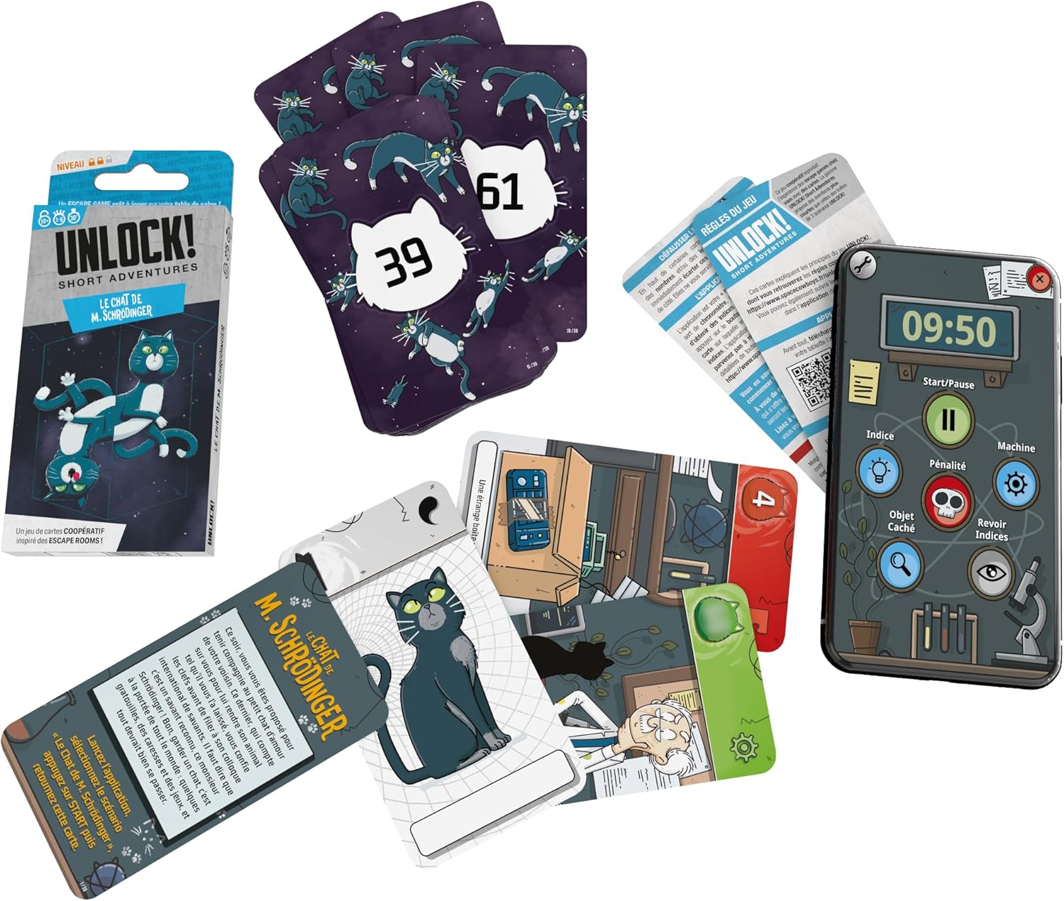 Unlock! Short Adventures 8: Schrodinger's Cat - Immersive Escape Room Card Game for Kids and Adults, Ages 10+, 1-6 Players, 30 Minute Playtime, Made by Space Cowboys