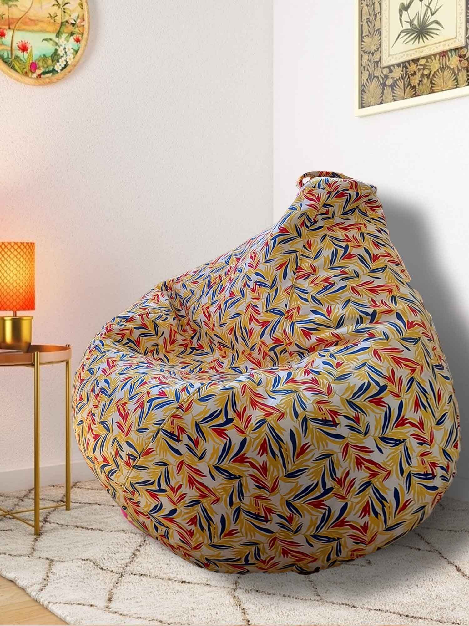 Mollismoons Bean Bag Printed Bean Bags Cotton Terry XXXL Size Bean Bag Cover Without Beans Bean Bag for Summer (Bean Bag for Adults & Kids) (Pitch Printed Bean Bag) 2