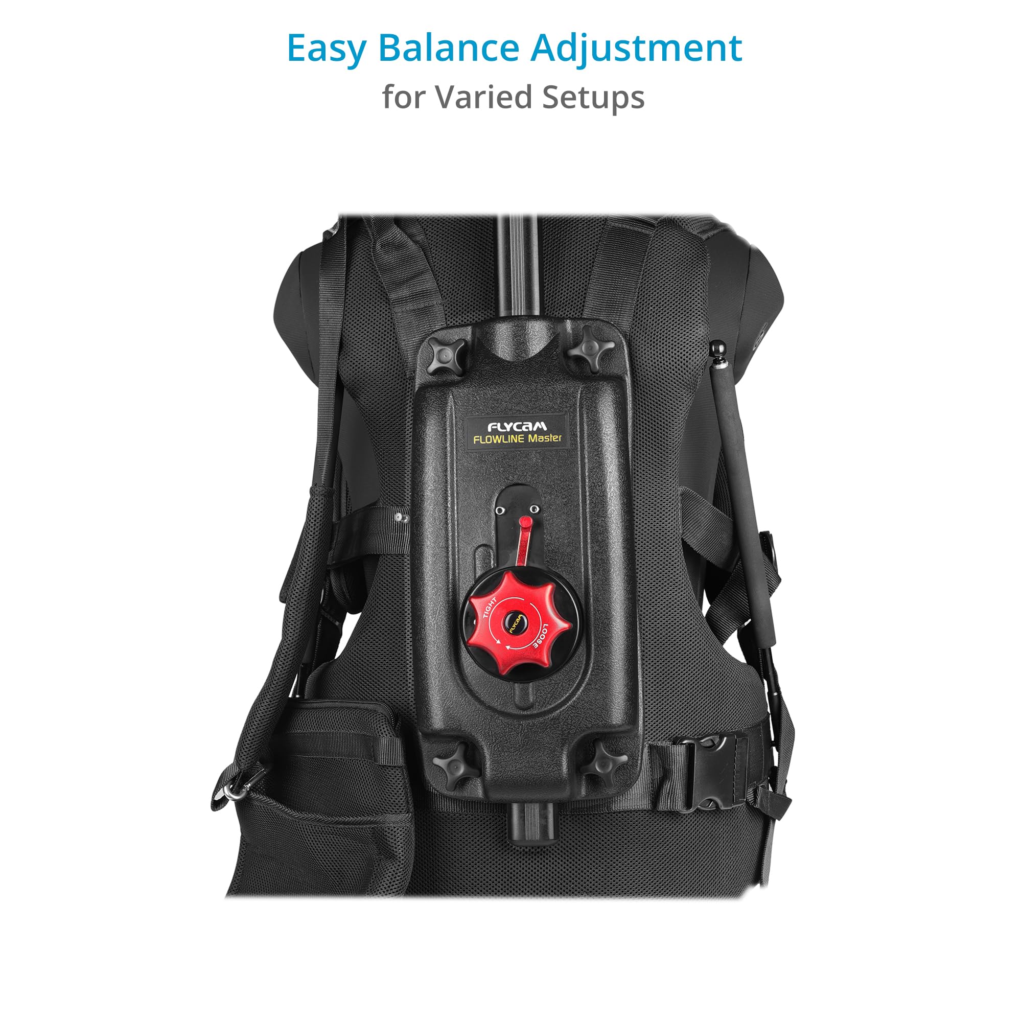 FLYCAM Flowline Master Pro Gilet Support corporel, 4-12 kg, Rotation 180° | pleinement Ceinture rembourrée avec molette antidérapante pour un confort prolongé