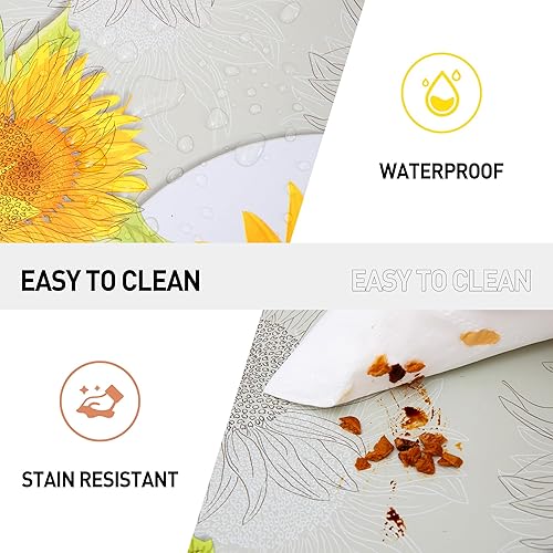 Miniatura 9 de Mantel de vinilo ajustable para mesa de picnic con fundas de banco, diseño a cuadros negros y blancos, borde elástico impermeable, mantel