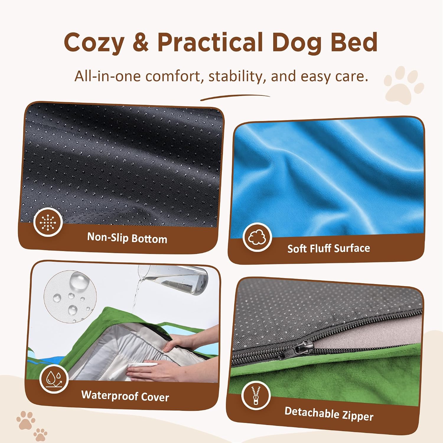 Comfort Expression Orthopedic Dog Bed with Bolster for Large Dogs — view 4