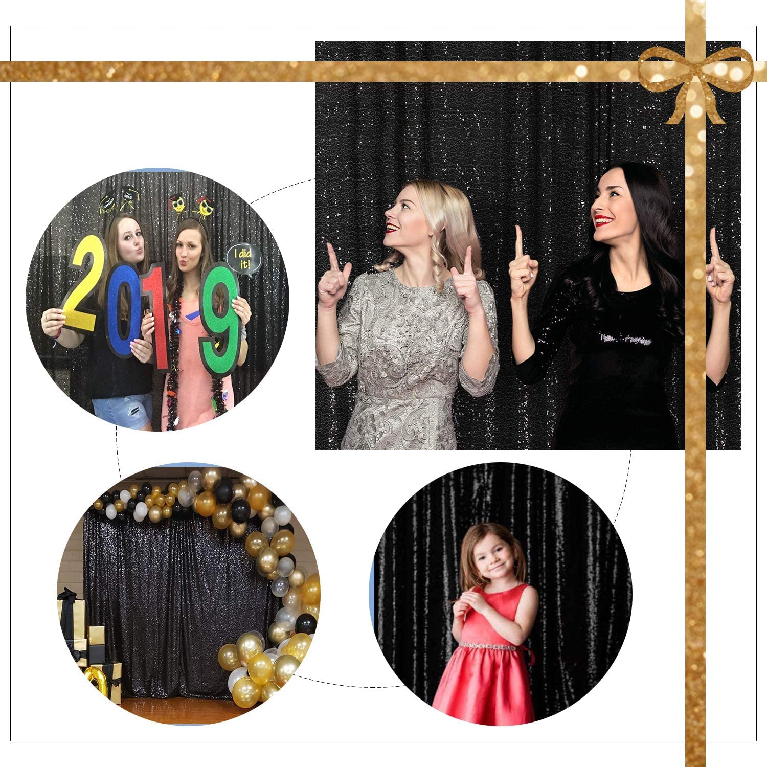 Sequin Backdrop 183x243cm Iridescent Shinny Sequin Photography Backdrop Party Prom Wedding Youtobe Banquet Photo Background (6x8 feet) — view 128