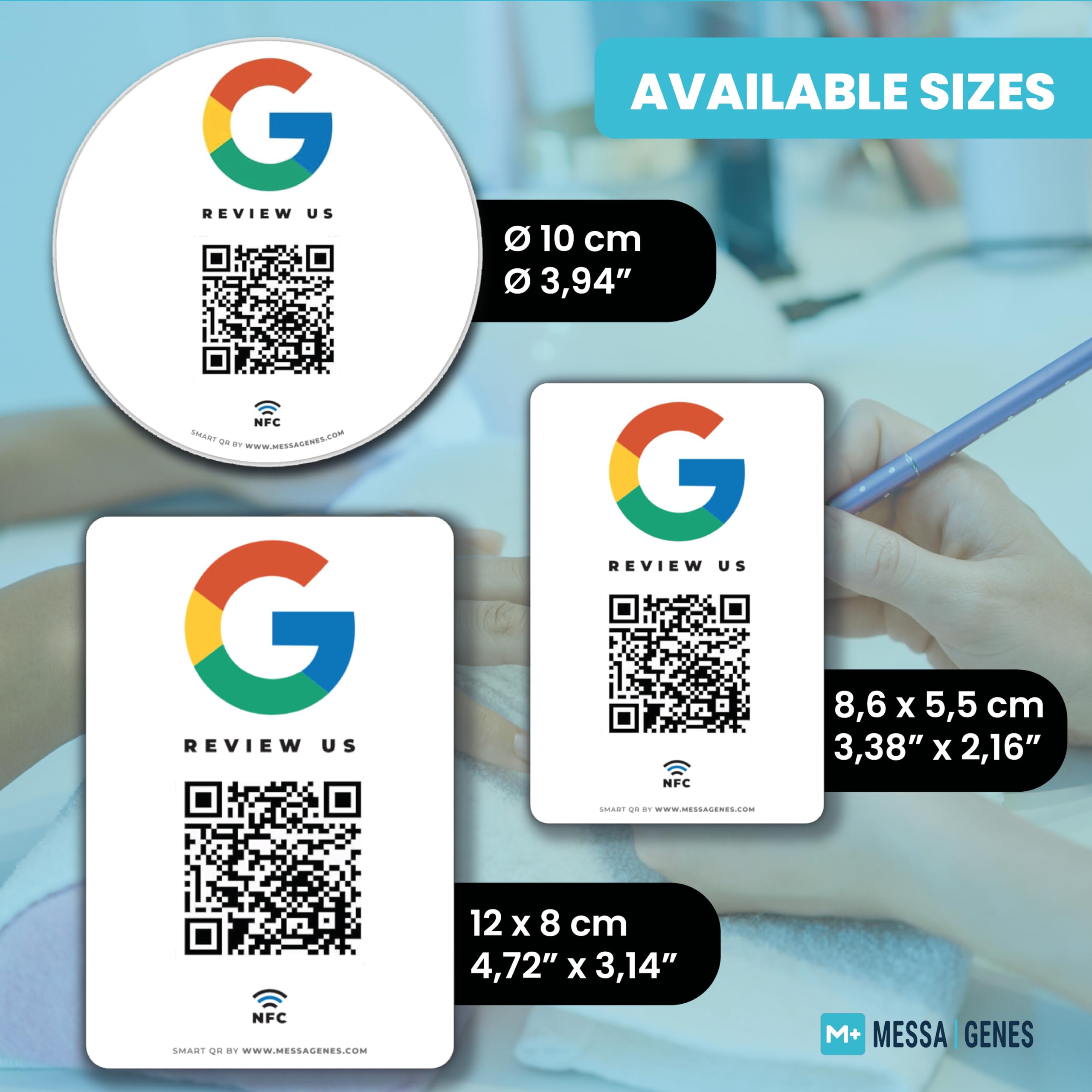 Google Review QR & NFC Tap Card - Boost Business Reviews For IPhone & Android - Messagenes