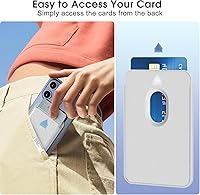 Vista 4 de ILYMUS Magsafe - Cartera magnética para iPhone serie 15141312, funda de cuero para teléfono celular, delgada, bloqueo RFID, Blanco, Elegante