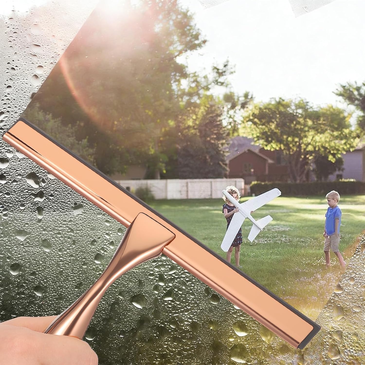 Stainless Steel Squeegee Wiper Shower Door Squeegee for Bathroom Window Cleaner