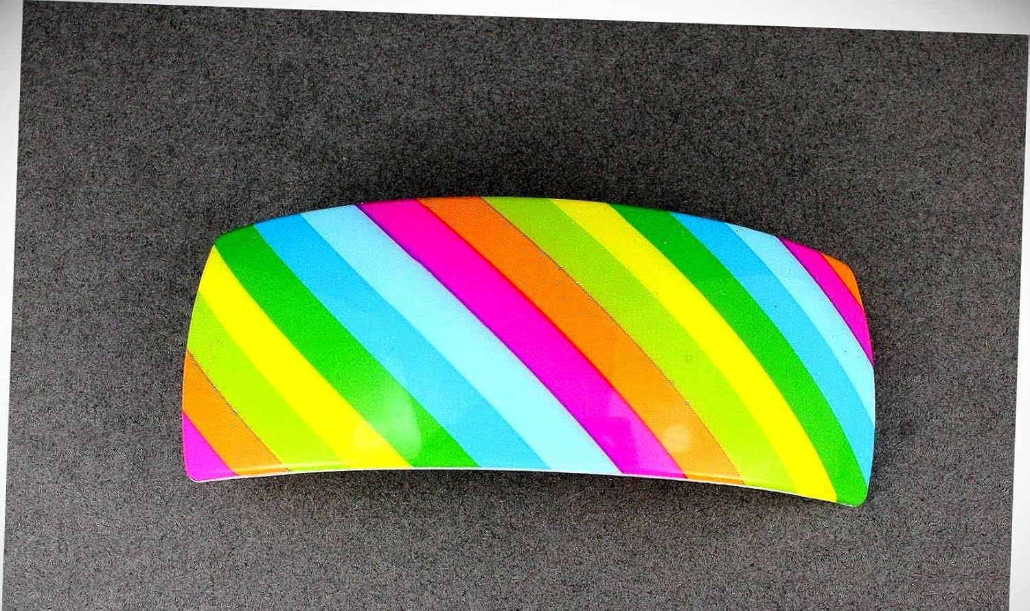 Perfect Hairstyle with Our Hair Accessories - Rainbow Stripe Barrette Plastic Rectangle Hair Clip Accessory 3 1/8" Long Fashionable Hair Accessory Hair Jewelry Accessories for Lady Women