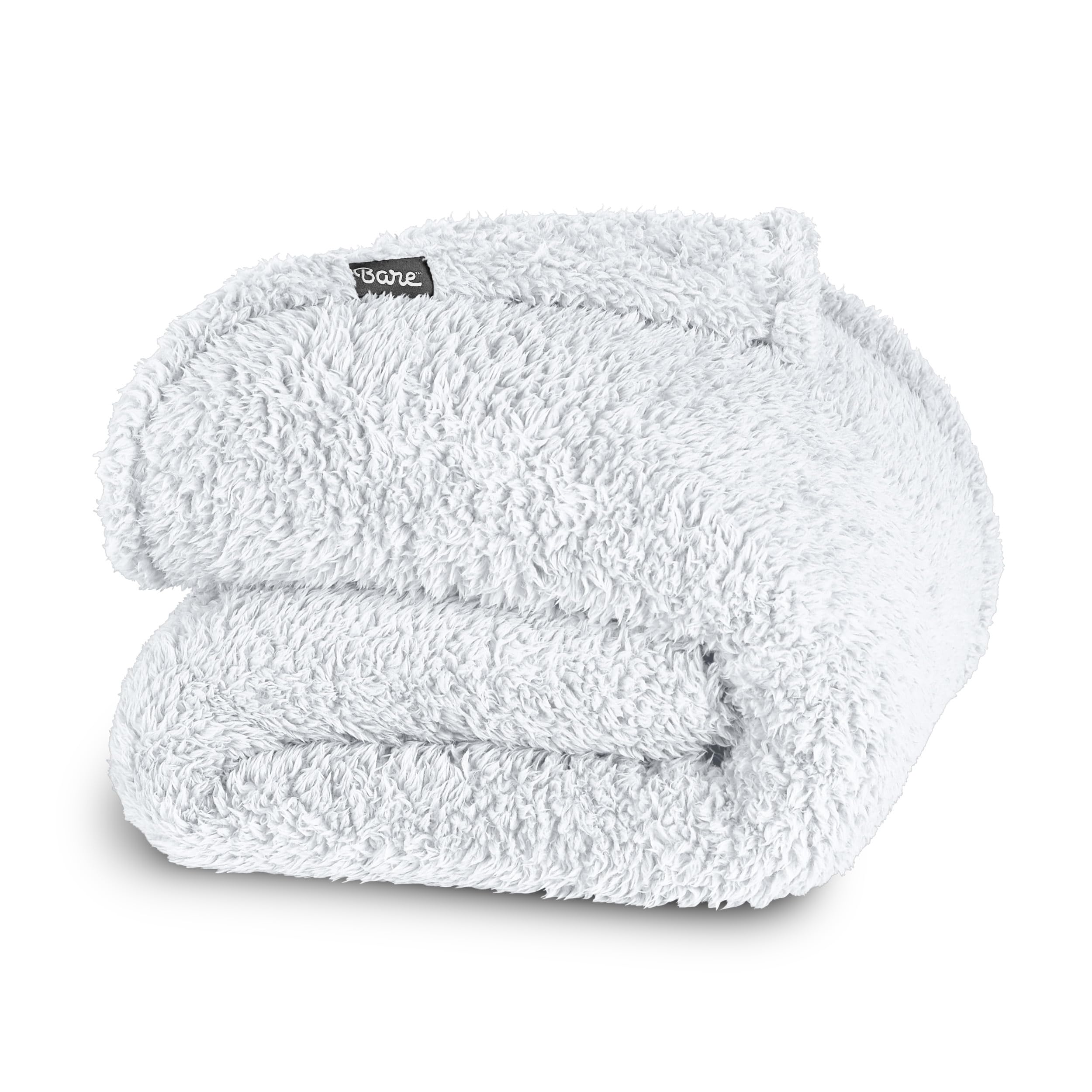 Bare Home Faux Shearling Blanket - Full/Queen Size - Blanket for Bed, Sofa, Couch, Camping, Travel, and Gifts - Warm & Lightweight - Fluffy & Soft (Full/Queen, Solid White)