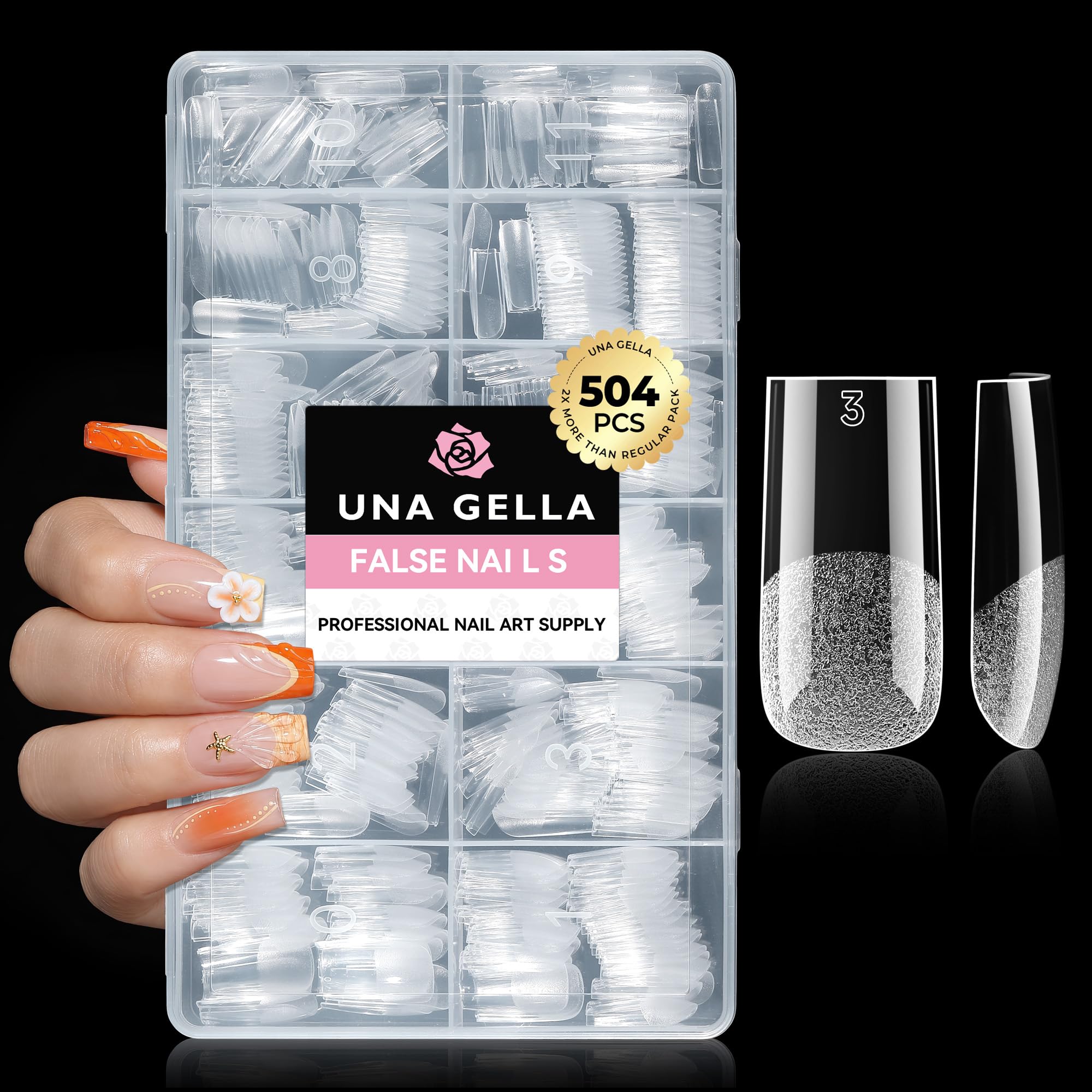 UNA GELLA Almond Nail Tips - 504PCS -29 UNA GELLA Almond Nail Tips - 504PCS -29