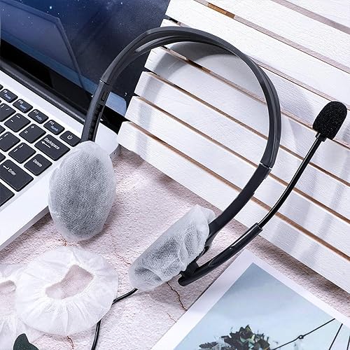 Vista 12 de BBTO 100 fundas desechables para auriculares, sanitarios, no tejidas, elásticas, para la mayoría de los auriculares (4.3 pulgadas, negro)