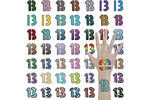 Lucky Number 13 Tattoos - 49 Temporary Metallic Tattoos