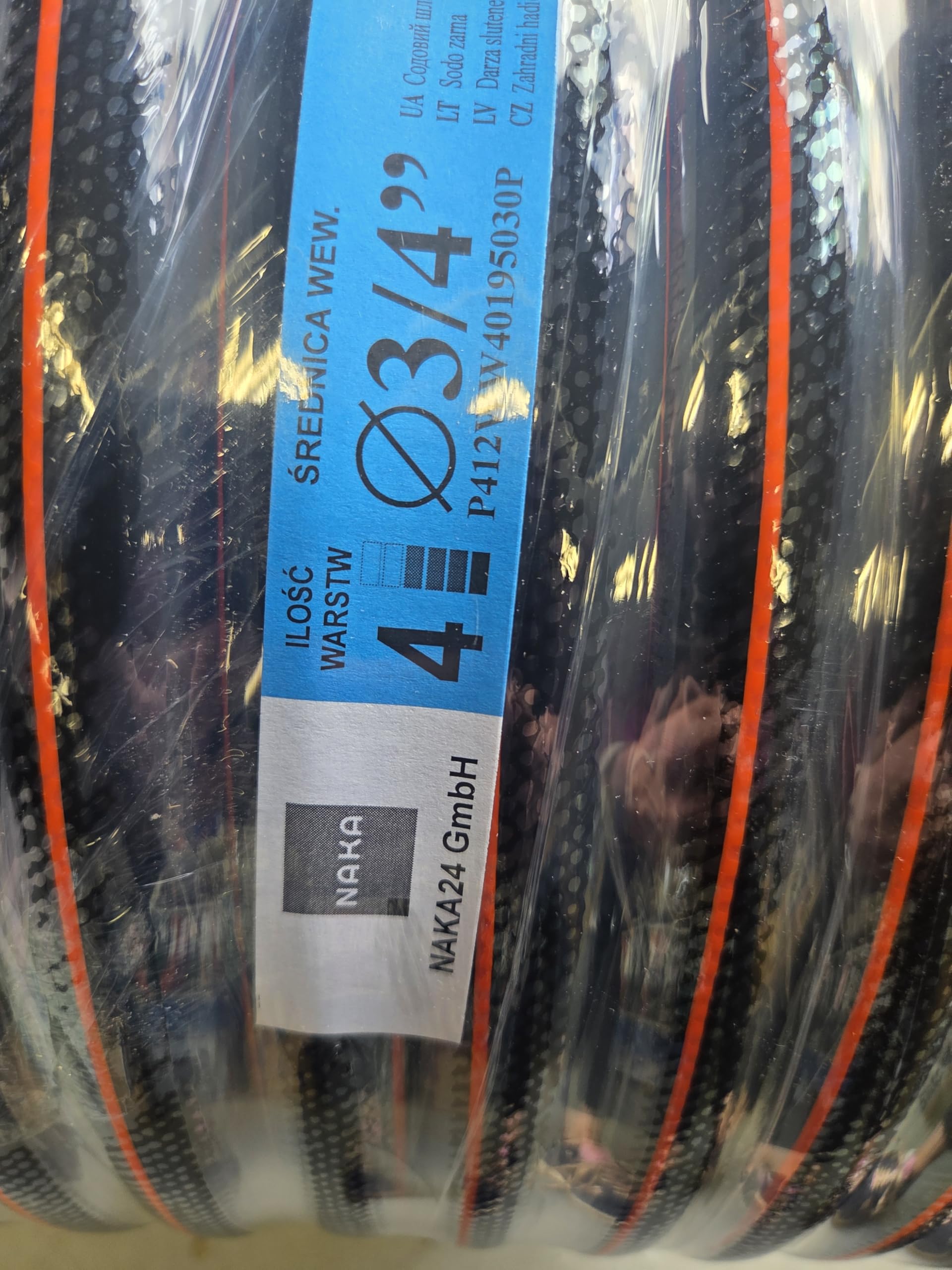 NAKA Carbon Gartenschlauch 4-lagig Flexibel Wasserschlauch Flexibler 3/4-Zoll-Schlauch 50m