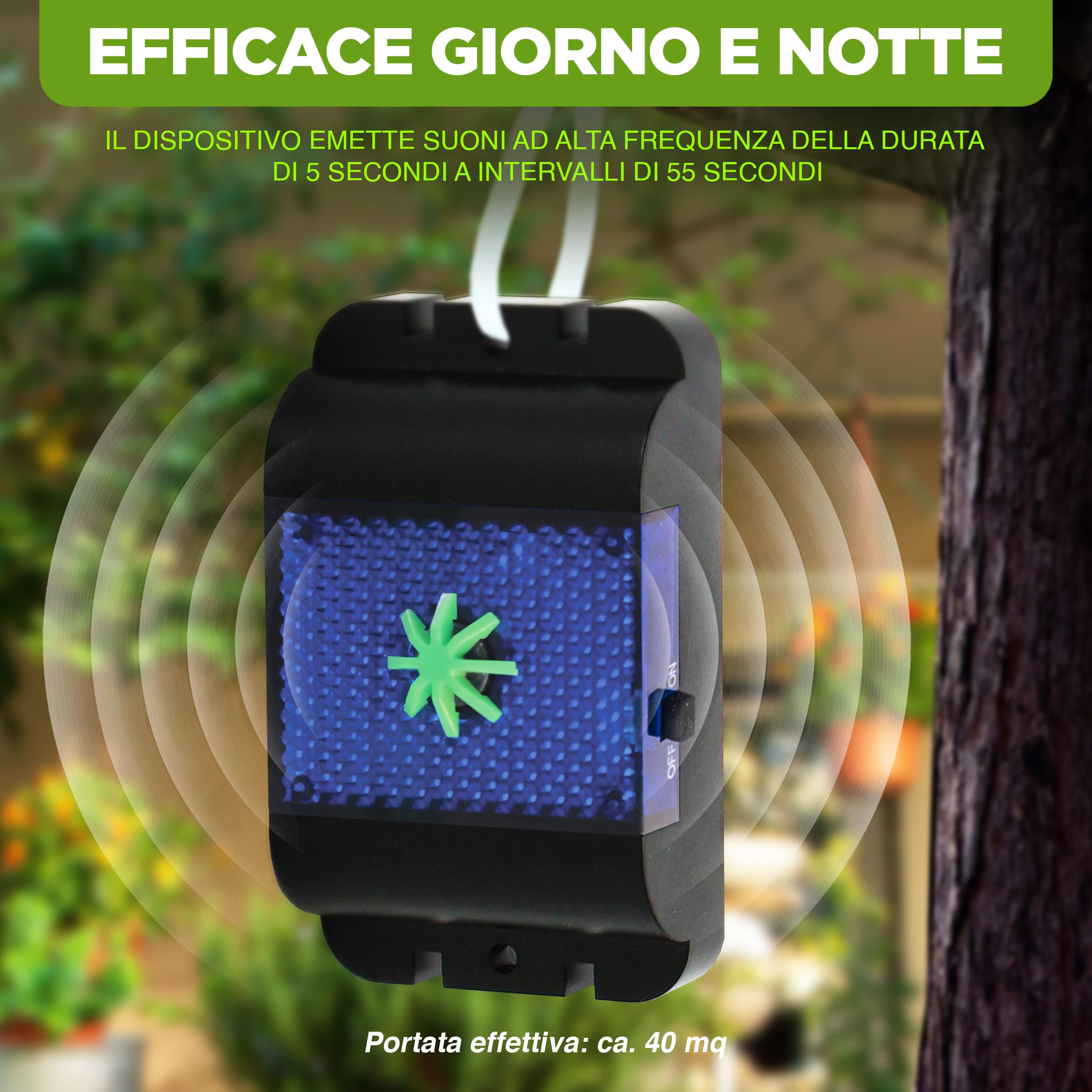 ISOTRONIC repellente topi ultrasuoni ratti dissuasore parassiti luce LED blu deterrente senza veleno trappola portata 40m² 2 unità efficace interno casa soffitta garage giardino protezione difesa