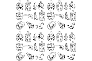 Youdiyla Antique Silver Western Cowboy Boot Charm