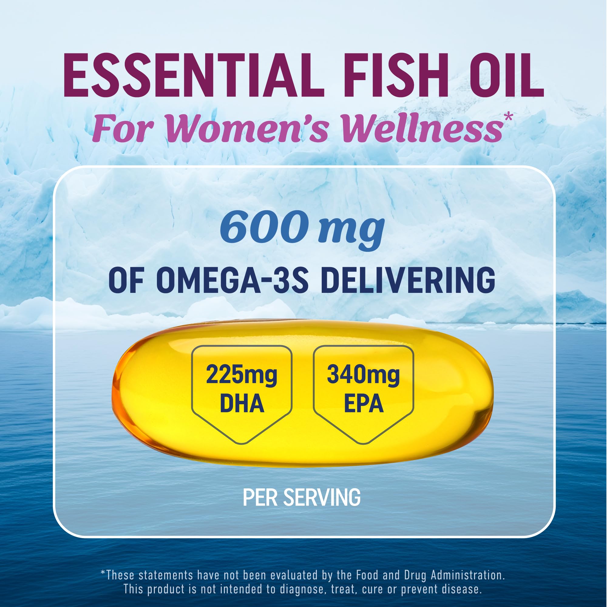 Fish Oil Omega 3 Supplements for Women, DHA + EPA, Heart Health Support — Amazon image 2