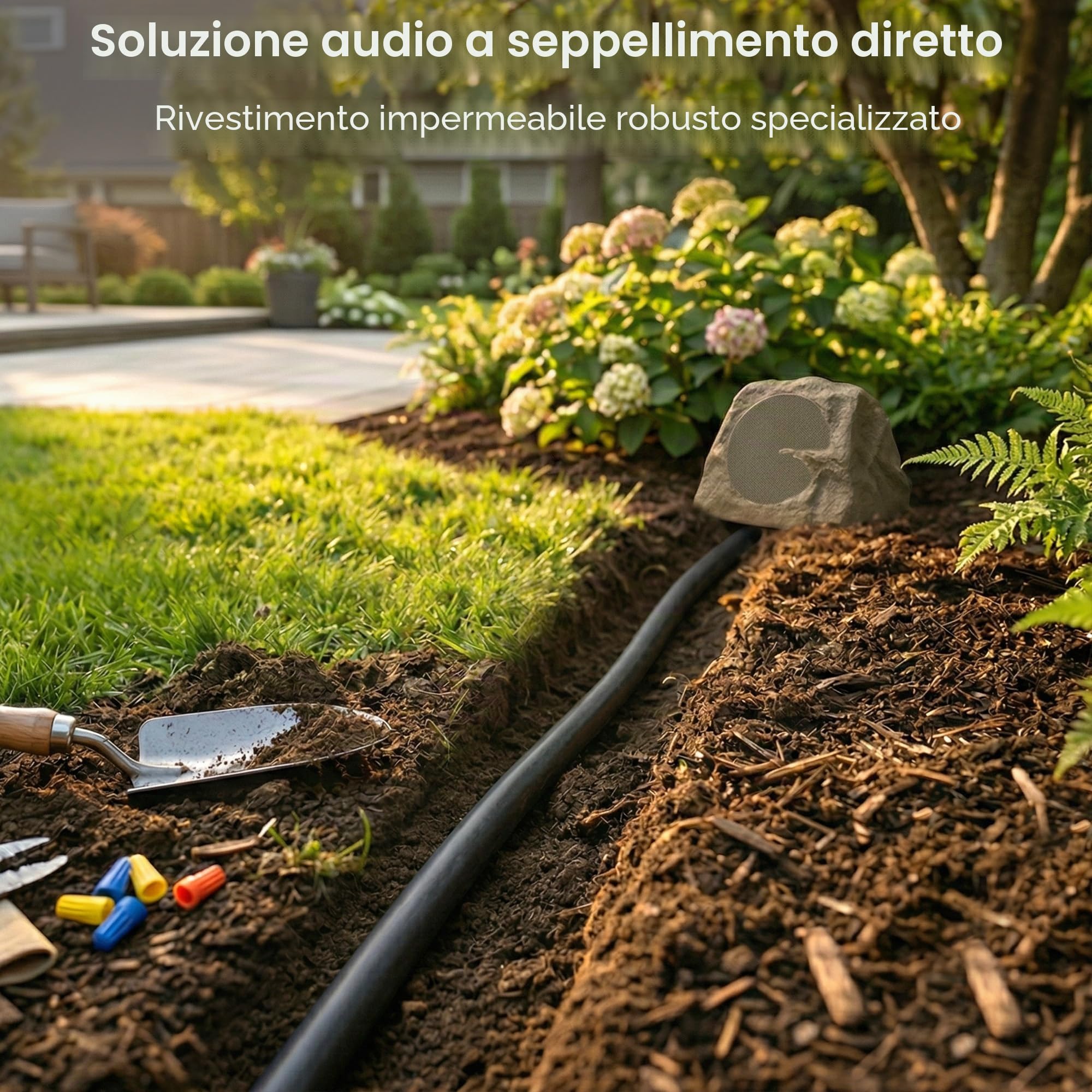 GEARit Cavo per altoparlanti CL3 da 2,5 mm², cavo audio a 2 nuclei da 14 AWG, per home cinema, sepoltura diretta all'aperto, altoparlanti da giardino e autoradio, 60,96 m / 200ft, nero