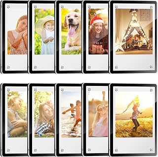 10 Pack Acrylic Polaroid Frame for Refrigerator, Magnetic Wallet Size Picture Frame Fits Mini Instant Film and 2x3 Photo Paper, 2.5x3.75 Magets Frame for Fridge