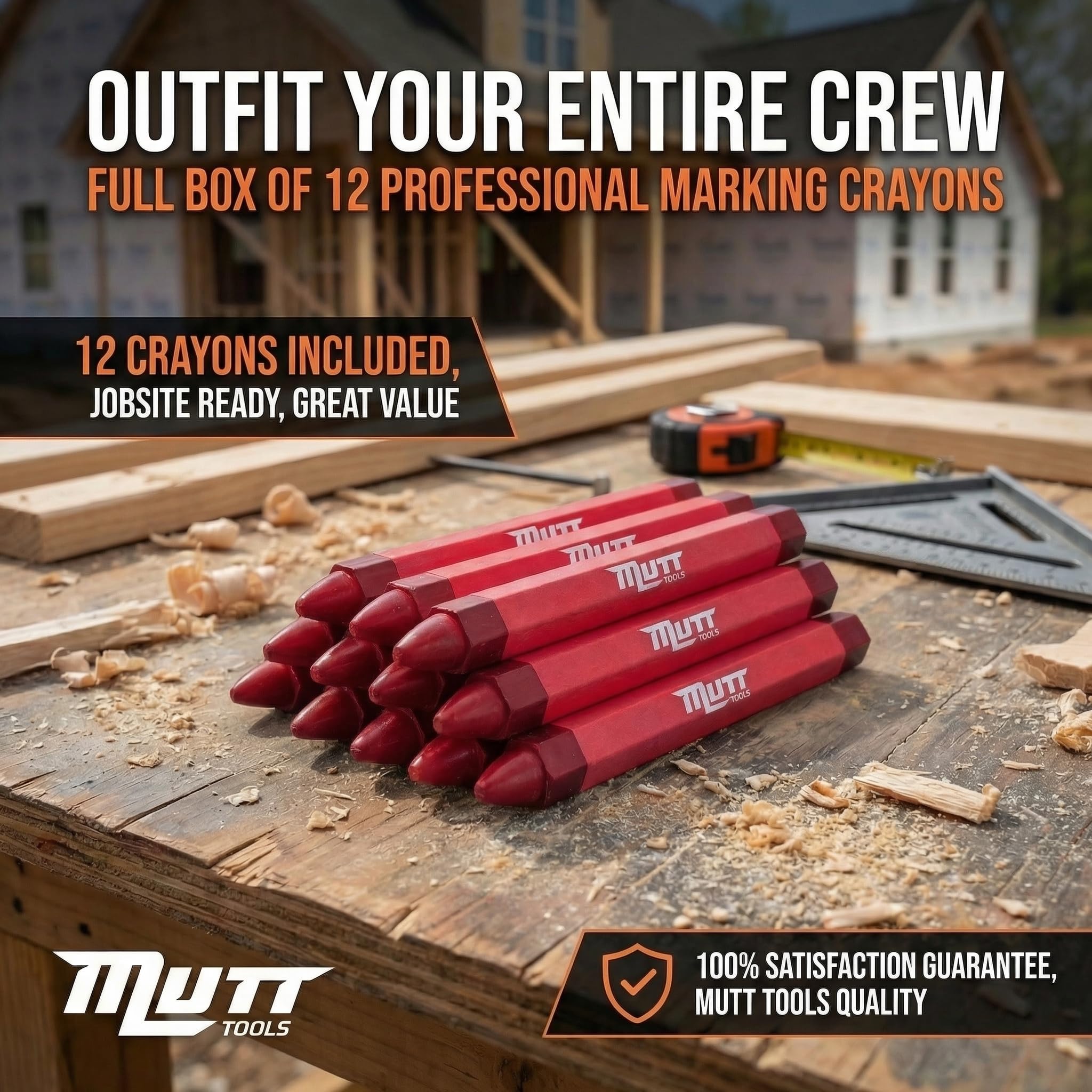 Mutt Tools Red Lumber Crayons 12 Pack - Construction Crayon — Amazon image 5