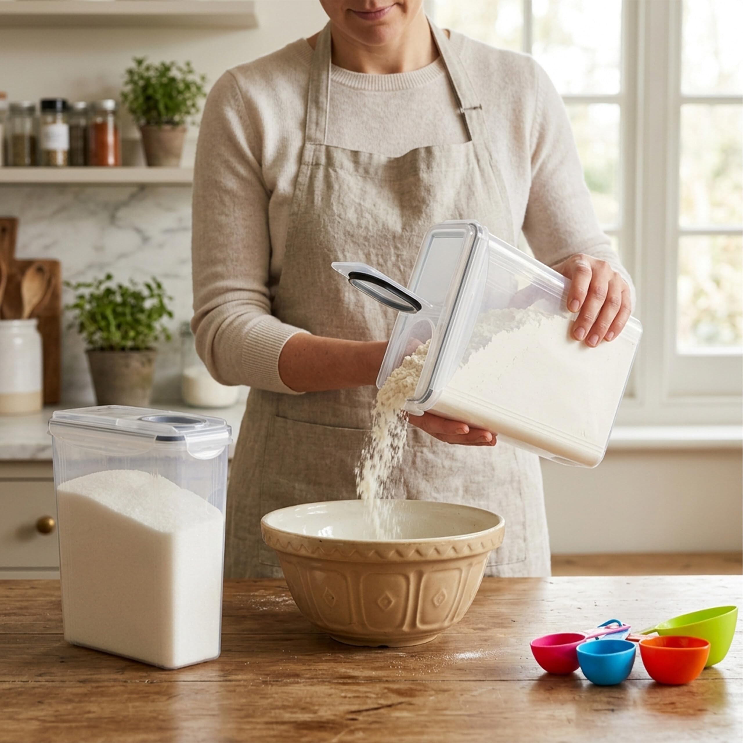 Relaxdays set di 8 contenitori ermetici da 3,7L per muesli