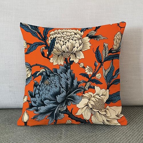 Vista 929 de ArogGeld Chinoiserie - Fundas de almohada escénicas asiáticas, estilo asiático, funda de almohada azul y verde Kelly, funda de cojín para decoración