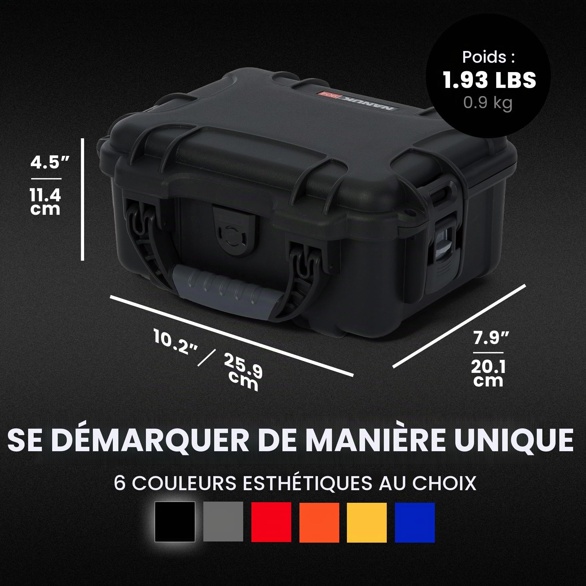NANUK 904 Valise Rigide de Protection avec Mousse Prédécoupée, Étanche | 25,9 x 20,1 x 11,4 cm, Protège Appareils Photo et Accessoires, Mousse Personnalisable pour Ajustement Précis, Robuste, Noir