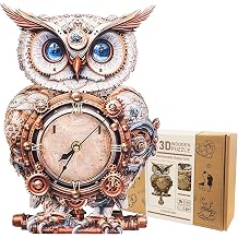 3D Wooden Puzzle for Adults - Mechanical Owl Clock, Mechanical Wall Clock Kit with Pendulum, 3D Puzzles for Adults DIY Room Home Decor, Holiday Birthday Gift for Men Women