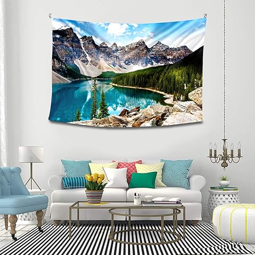 Miniatura 2 de Tucocoo Yosemite - Tapiz de paisajes, espejo de agua, reflejos, piedras de arroyo, tapiz de montaña para habitación
