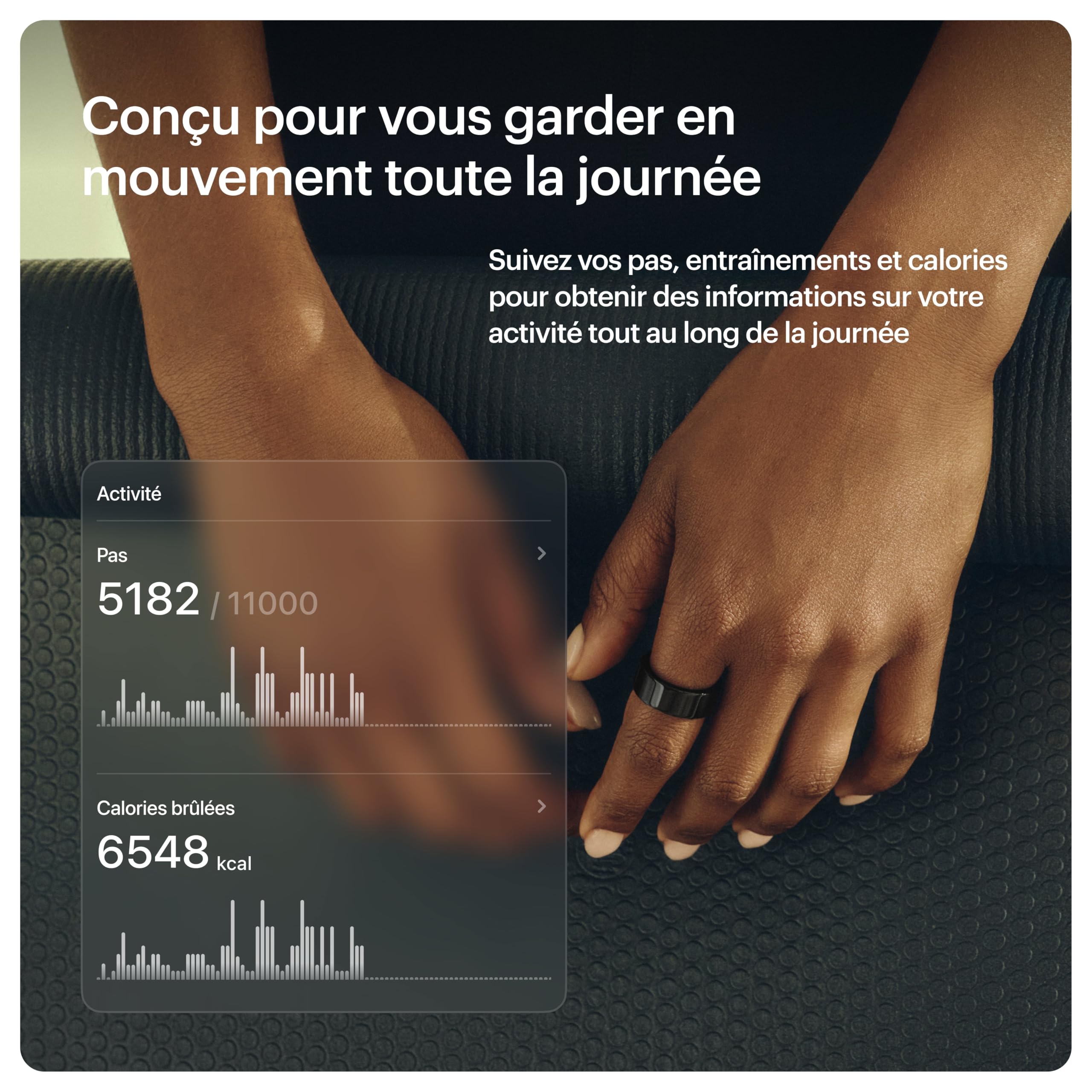 ULTRAHUMAN Ring AIR – Bague connectée de Suivi de santé, Choisissez d’Abord Votre Taille grâce au kit de Mesure ; Suivi du Sommeil ; Bague Intelligente pour Hommes et Femmes (Noir Aster, 12)