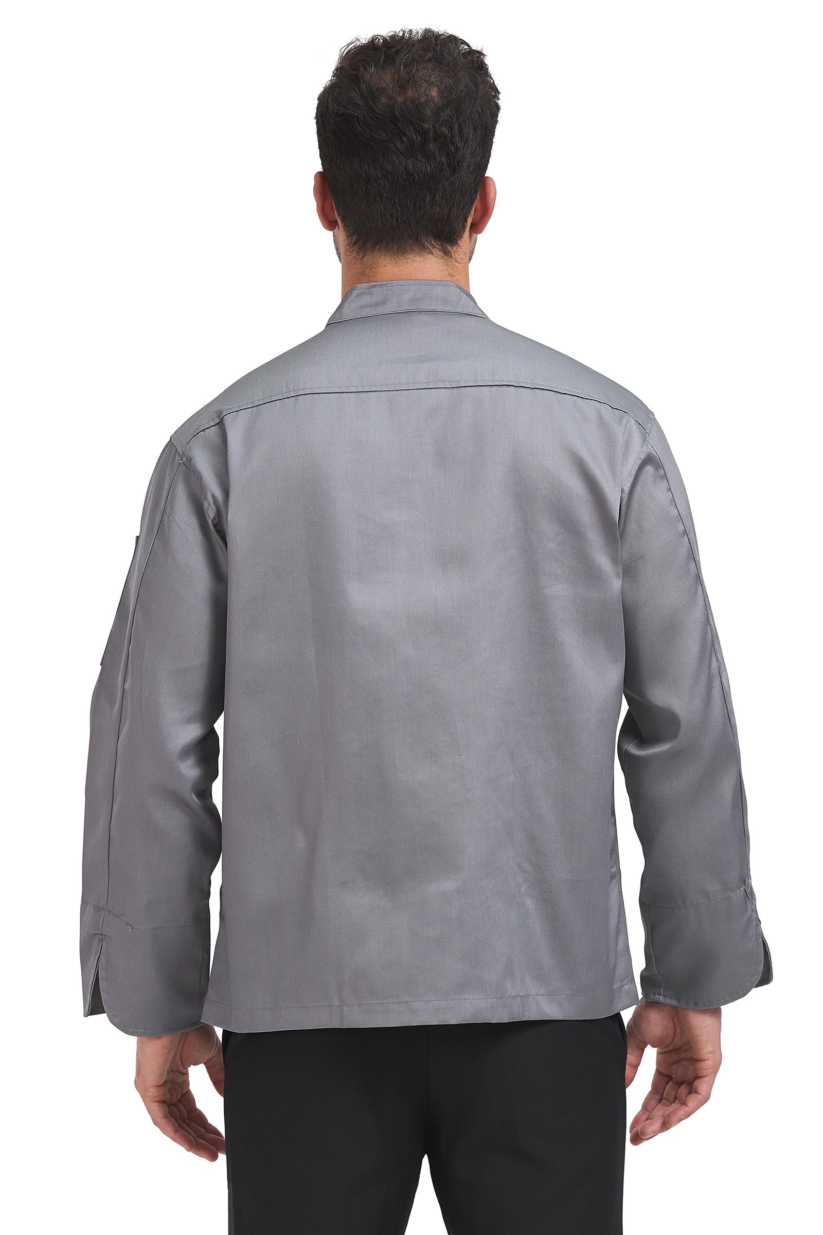 Nanxson Giacca da Chef Manica Lunga Giacche da Cuoco Uomo Donne Nero CFM0057