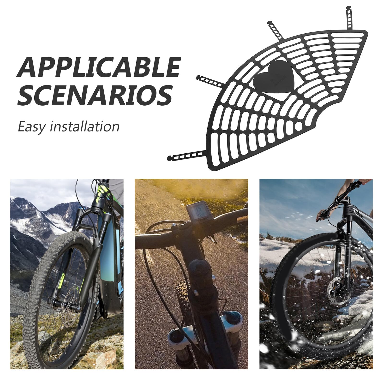 STOBAZA Filet de Protection Roue Arrière Vélo Électrique Garde Sécurité Compatible Montage Facile