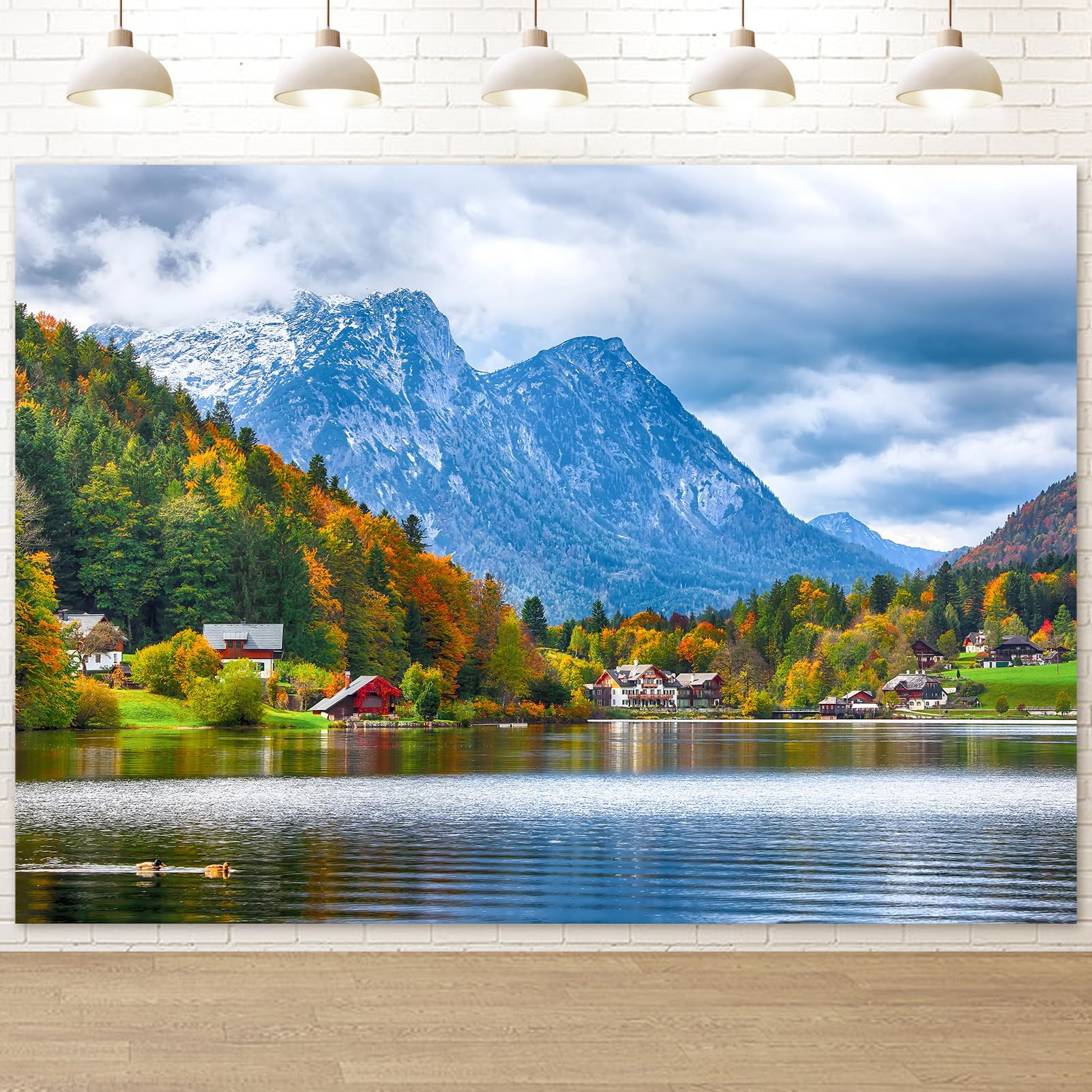 Amazon.com : Humkat Fall Photo Backdrop Autumn Mountain Lake Scenery ...