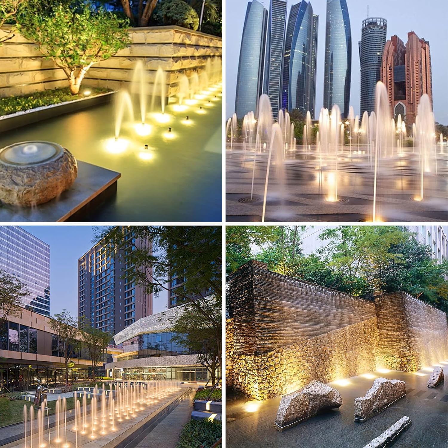 Fountain Light 12W 12V DC Warm White Waterproof Grade IP68 LED Spot Light Landscape Lighting Suitable for Fountains, Waterfalls,Pond and Grass Land（Not Include 12V Transformer）