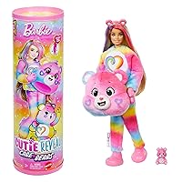 Barbie - Togetherness Bear, bambola Cutie Reveal Care Bears Serie 2 con costume in