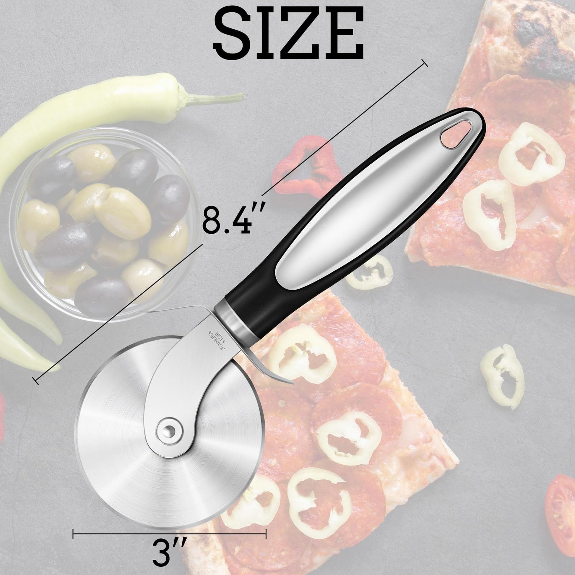 Tixixc 4-in-1 Portable Glass Air Fryer Set - Classic Pizza Cutter Wheel?Freezer & Dishwasher Safe - White
