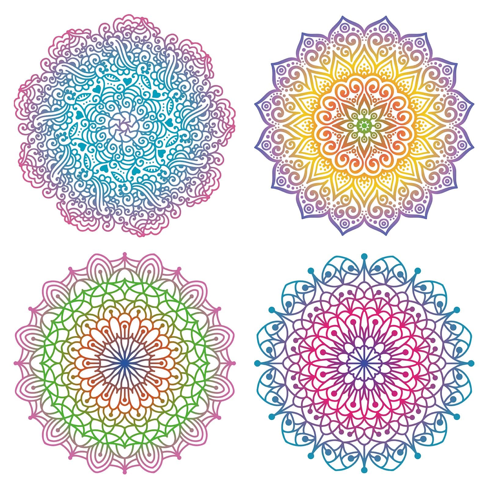 GORGECRAFT 4 Styles 16cm Flower of Life Window Decal Meditation Static Window Clings Colorful Mandala Non Adhesive Window Film Circle Sliding Glass Door Stickers for Bedroom Bathroom Decals — image 1