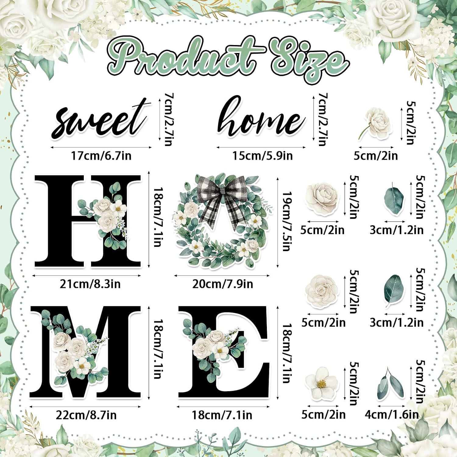 Sweet Home Dishwasher Magnets Cover Summer Eucalyptus Refrigerator Magnet Flower Dishwasher Fridge Magnetic Refrigerator Stickers for Kitchen Decor Metal Surface Panel Decal Floral Home Decorations image 3