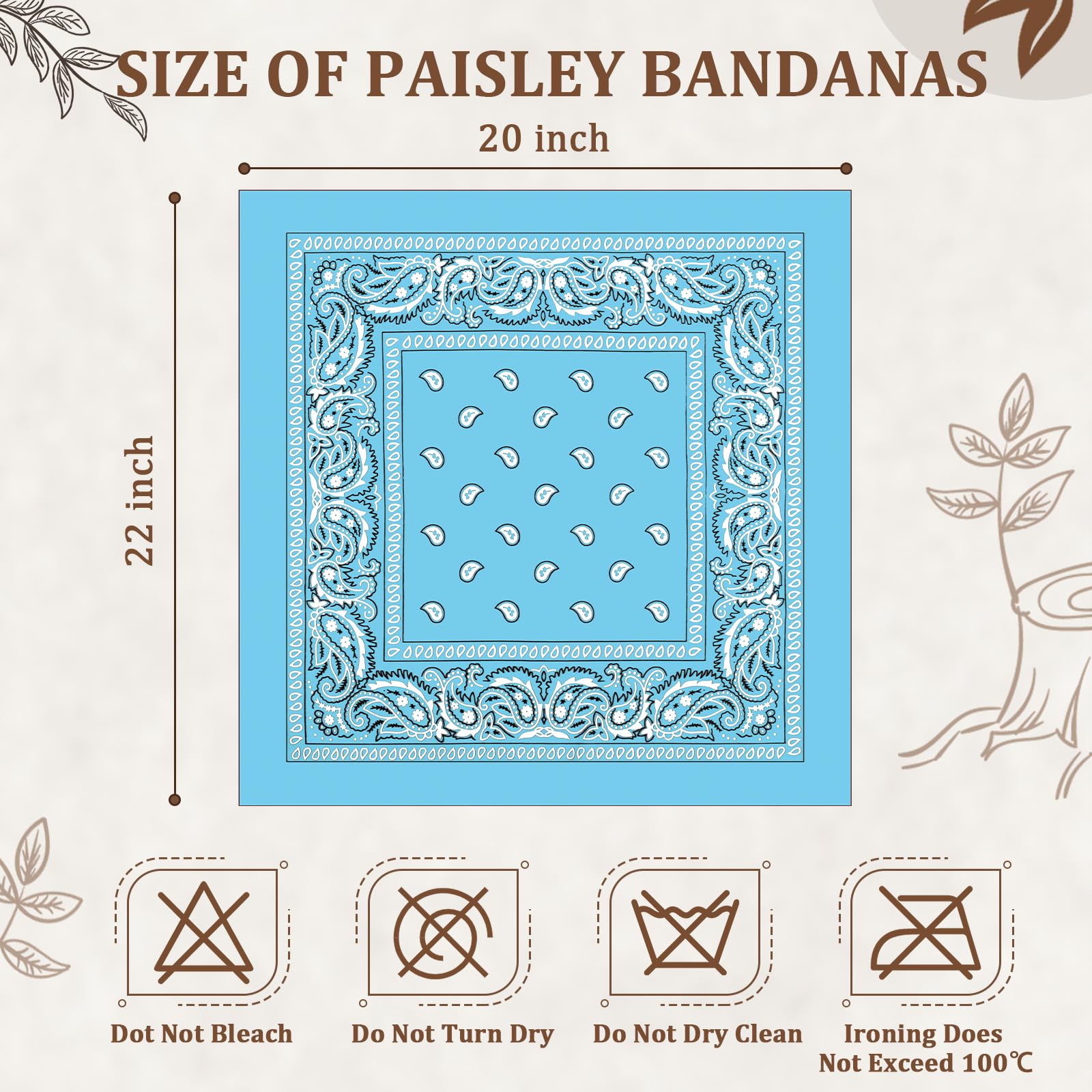 Lot de 36 bandanas de cowboy en polyester multi-usages pour homme et femme