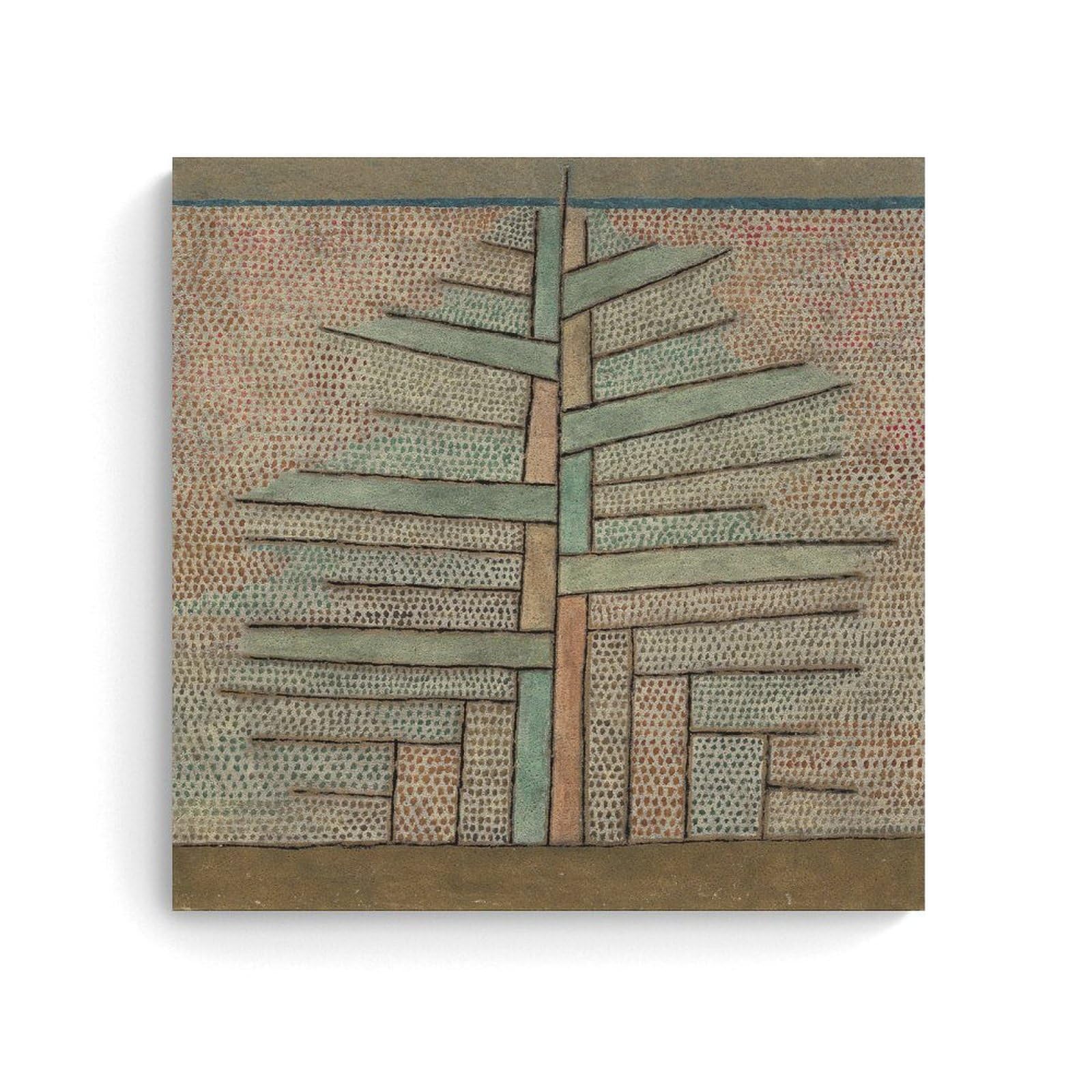 Hajidema Unframe-Style Paul Klee Art Poster Pine Tree Decorative Painting Canvas Wall Art Living Rooms Bedroom Painting 28X28inch(70X70cm)