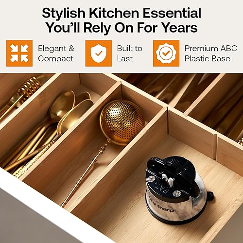 Miniatura 6 de AnySharp EDITIONS Afilador de cuchillos manos libres - Herramienta de afilado fácil de usar con base de succión PowerGrip y ángulo preestablecido