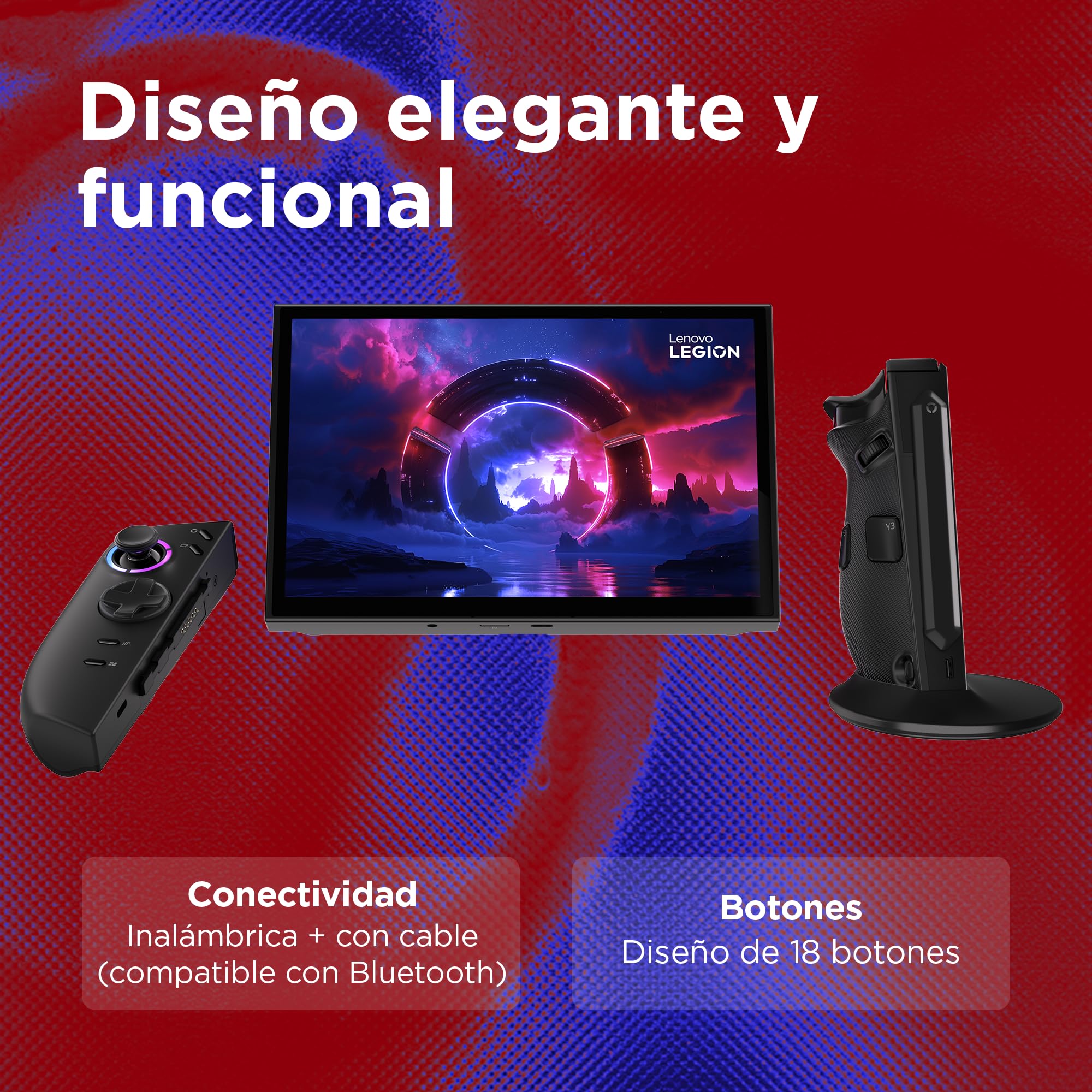 Lenovo Mando Izquierdo Legion Go 2 (Conexión Inalámbrica, USB-C, Conector Pogo, Alcance 10 mts, Ligero, Joysticks y Disparadores de Efecto Hall, Compatible con Legion Go 1) - Negro