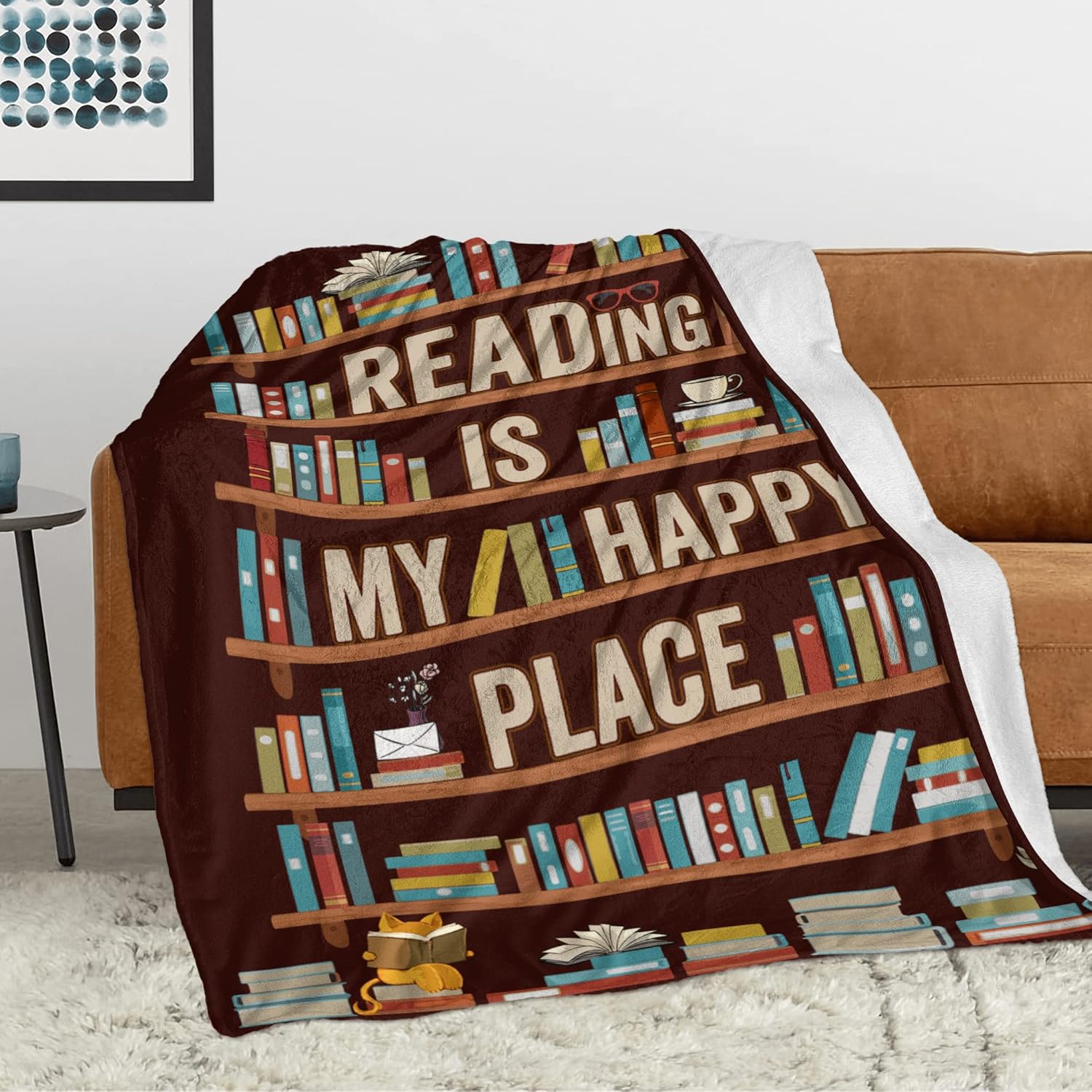 CUJUYO Book Lovers Gifts Blanket - Librarian Gifts Throw Blanket 40"x50" - Book Club Gifts for Reading Lover Bookish - Literary Gifts Ideas - Best Bookworm Gifts on Birthday Christmas Graduation - Image 3