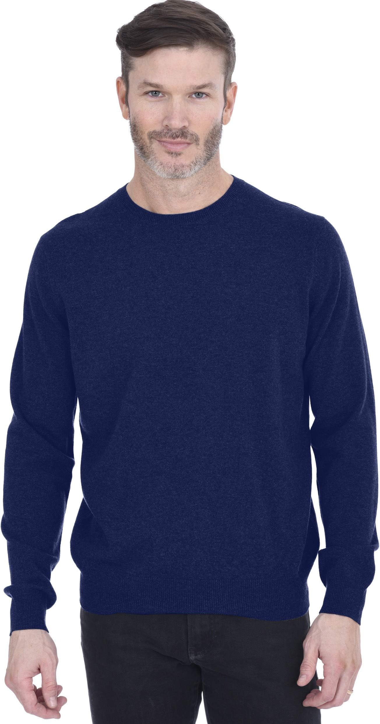 - Men's Basic Crewneck Sweater 100% Pure Cashmere Long Sleeve Round Neck Pullover
