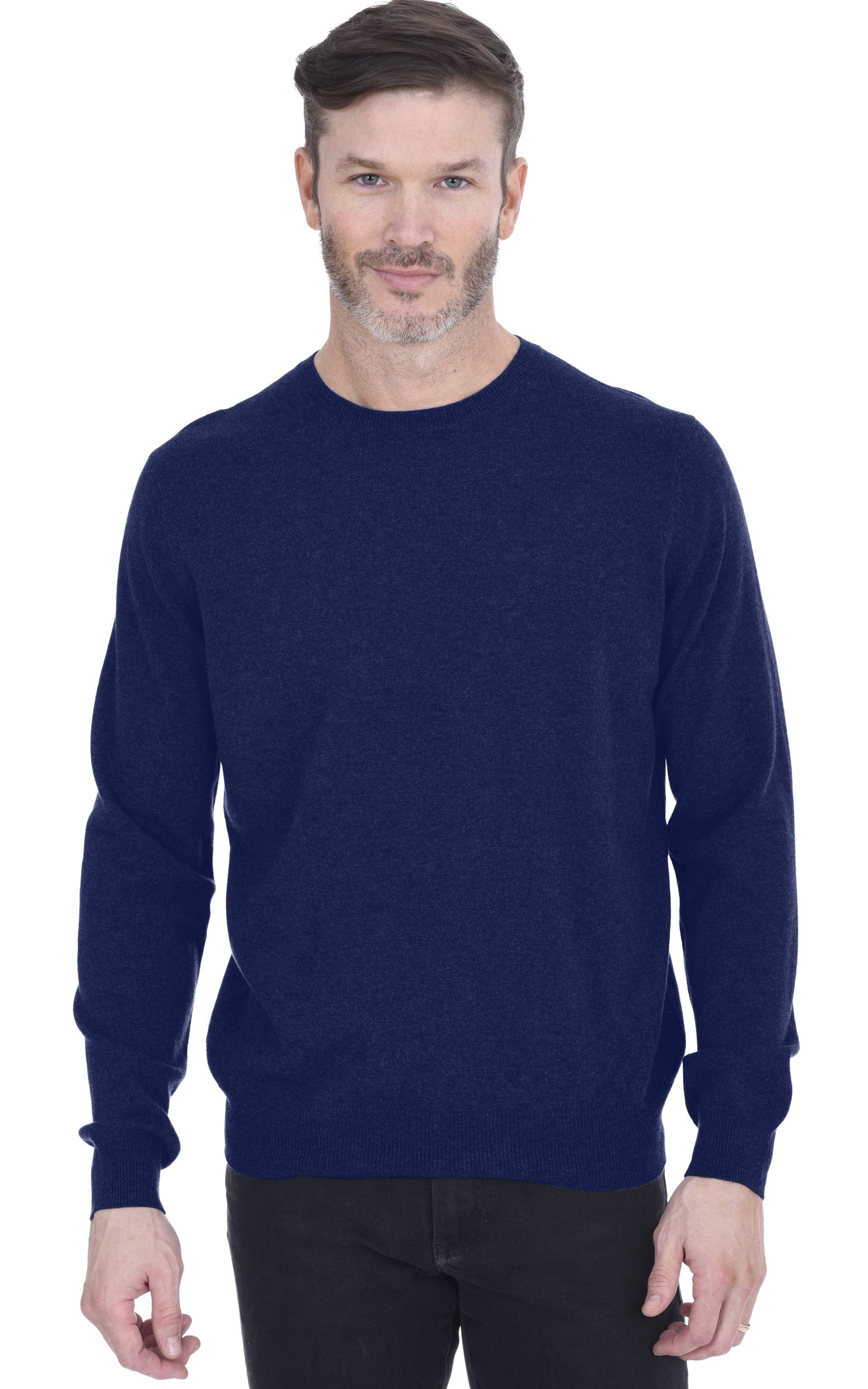 - Men's Basic Crewneck Sweater 100% Pure Cashmere Long Sleeve Round Neck Pullover