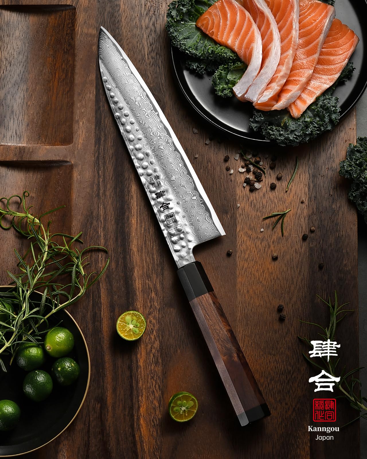 kanngou VG10 Damascus Chef Knife, 8.27 Inch Gyuto Knife — Amazon image 5