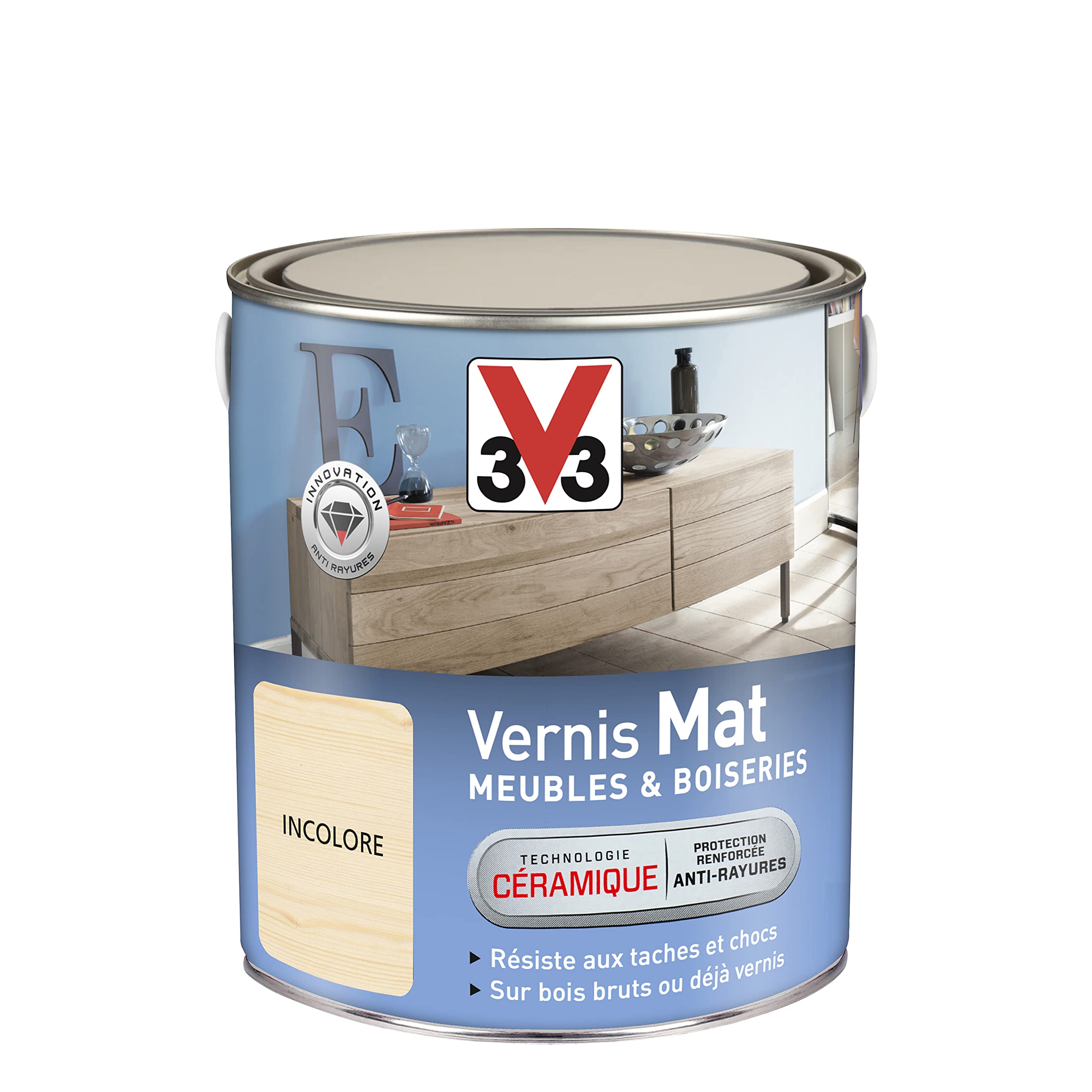 V33 Esmalte interior mate muebles y madera, incoloro, 2,5 L