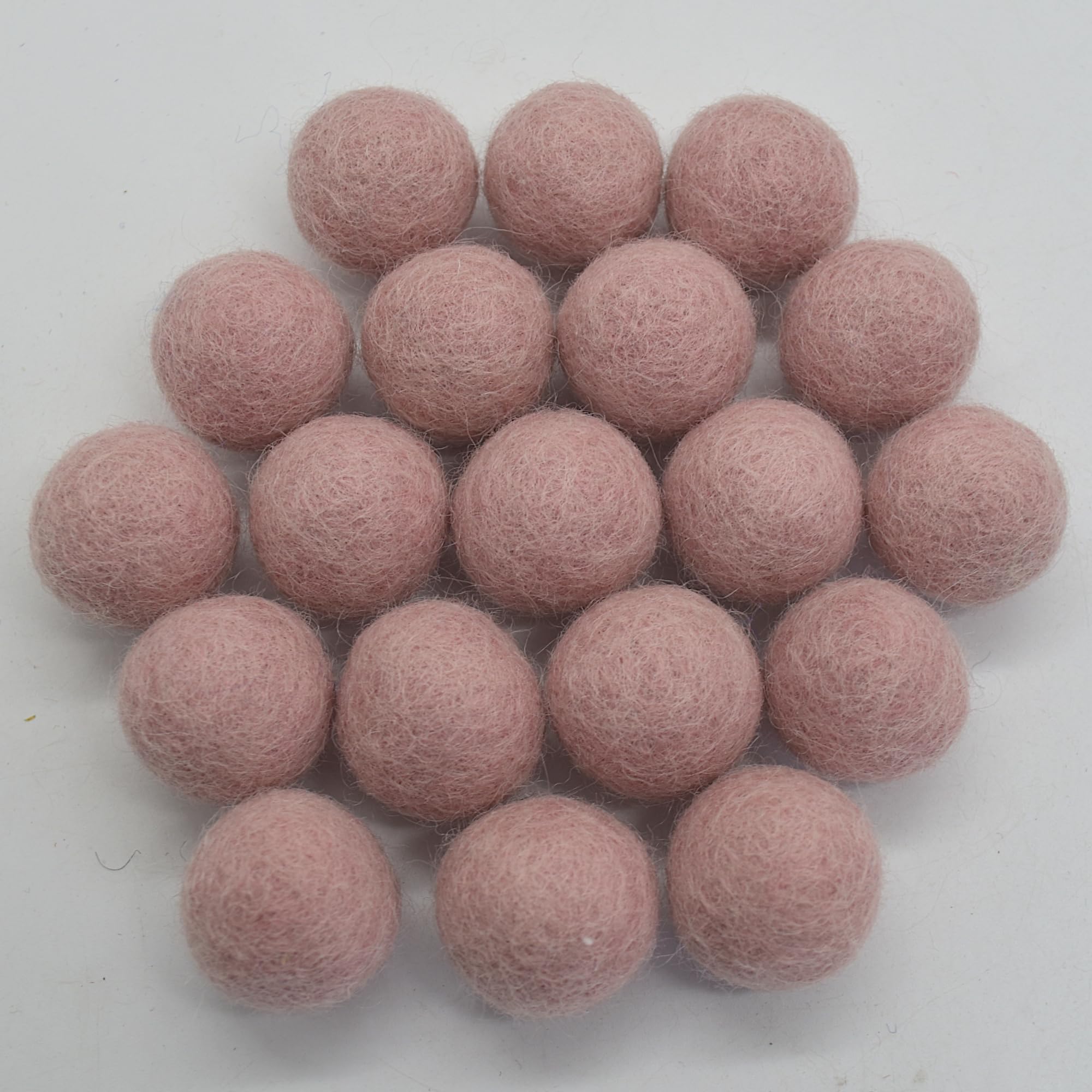 Oriental Direct Pastel Pink 100% Wool Felt Balls - 2.5Cm - 10 Felt Balls