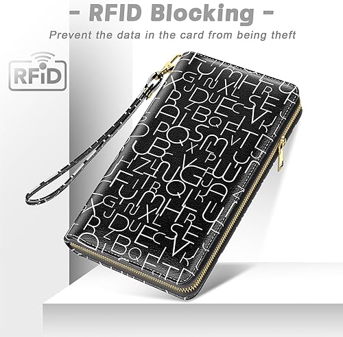 Miniatura 5 de Cartera para mujer, cartera de pulsera RFID para mujer, monederos de embrague para damas, soporte grande para tarjetas de viaje con soporte para