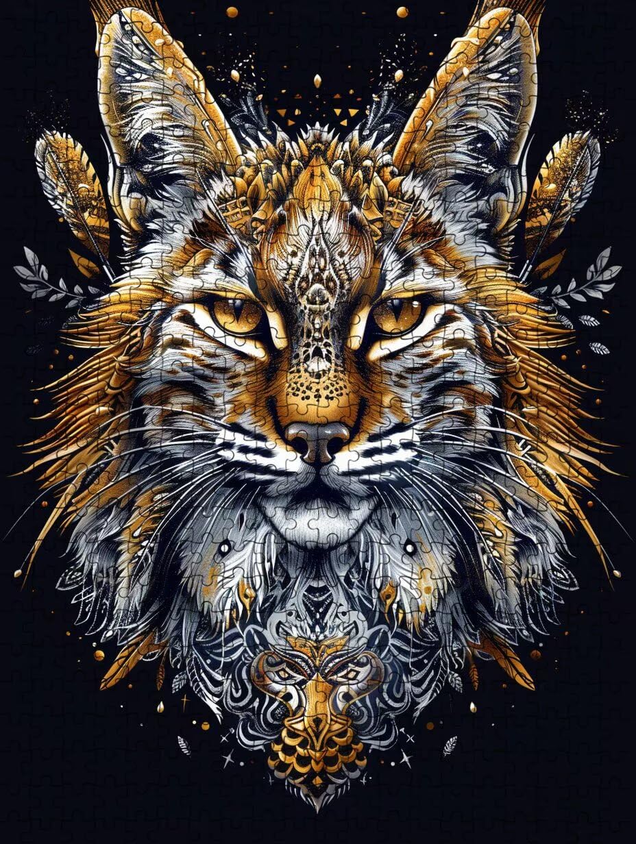Gelber Tiger Puzzle 5000 Teile Erwachsene, Jigsaw Puzzle 5000 Teile, Komplex Herausfordernd Puzzles, Familie Aktivität Spiele, Impossible Klassische Puzzles, für Wanddekoration und Geschenke FNKL2-560