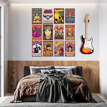 Woonkit Vintage Rock Band Posters for Room Aesthetic, 70s