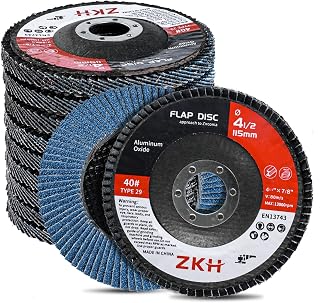 Flap Discs 4 1/2 for Angle Grinder 40 Grit, Premium High Density Zirconia Abrasive Flap Sanding Disc Metal Grinding Wheels 4.5" x 7/8" Type 29-10 Pack